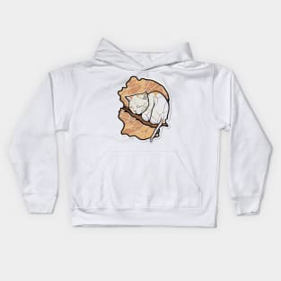 Kintsugi Japan Style Sleepy Cute Kitty Cat Kids Hoodie